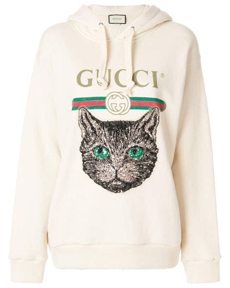 gucci mystic cat logo hoodie